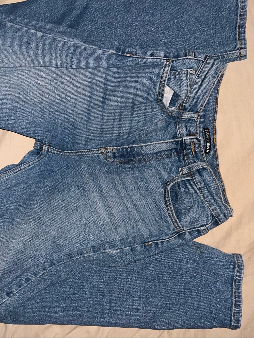Fashion Nova Women's Blue Straight-Leg Jeans
